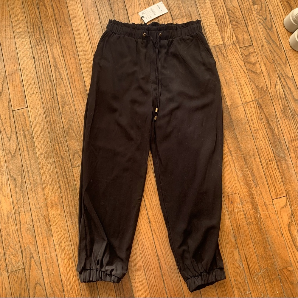 NWT Zara Paperbag Elastic Waistband Jogger Pants